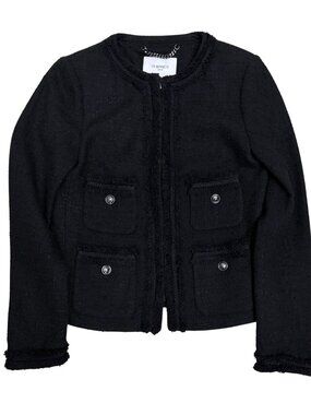 LK Bennett Tweed Black Jacket Luxury Designer Business Casual Coat Womens 4